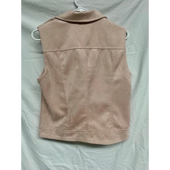 Philosophy Republic Clothing Pink Faux Suede Moto Vest Womens M Zip Front Jacket - Picture 4 of 5